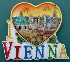 Imán de nevera de recuerdo Viena techos y fuegos artificiales Austria segunda mano  Embacar hacia Mexico