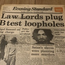 Charles manson 1969 for sale  LONDON