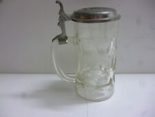 Hacker Bräu München 1417 Alter Bier Glaskrug mit Zinndeckel 0,4 L 1920er Jahre comprar usado  Enviando para Brazil