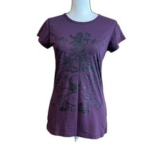 Camiseta roxa Morphine Generation com gráficos pretos grande, usado comprar usado  Enviando para Brazil