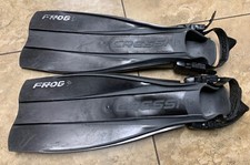 Cressi Sub Fins Frog S preto 16165 Genova feito na Itália mergulho snorkling comprar usado  Enviando para Brazil