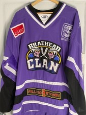 Używany, Autentyczna koszulka domowa Braehead Clan 2012/13 - rozmiar L - podpisana przez #20 Drew Miller na sprzedaż  Wysyłka do Poland