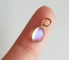 Dije AAA Piedra Lunar Arco Iris Oro 18k, Dije Dorado para Pulsera y Pendiente, Regalo segunda mano  Embacar hacia Argentina