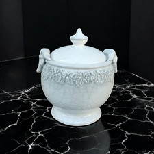 Vaso de urna decorativo pequeno frasco vaidade esmalte craquelado porcelana motivo folha em relevo comprar usado  Enviando para Brazil