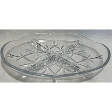 Bandeja de servir de vidro corte vintage - 4 divisórias - 11,5" x 8", usado comprar usado  Enviando para Brazil