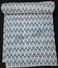 Colcha de algodão com estampa de bloco de mão indiana Kantha colcha queen comprar usado  Enviando para Brazil