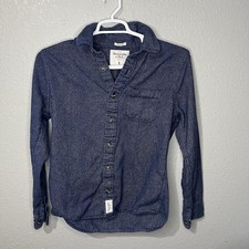 Camisa Abercrombie Fitch média M ajuste muscular algodão macio botão azul manga longa comprar usado  Enviando para Brazil