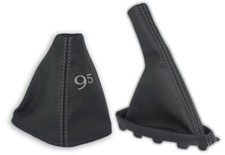 Używany, FÜR SAAB 9-5 97-10 SCHALTMANSCHETTE HANDBREMSSACK LEDER STICKEREI 95 NAHT GRAU na sprzedaż  PL