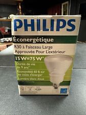 Un (1x) reflector PHILIPS R30 ahorro de energía 15W = 75W bombilla blanca fría 418624 segunda mano  Embacar hacia Argentina