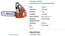Used husqvarna 460 for sale  Stockbridge