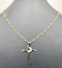Collana croce diamanti usato  Messina