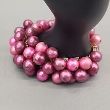 Pulseira Cha antiga rosa ameixa frisada tom dourado corrente elo Japão 7", usado comprar usado  Enviando para Brazil