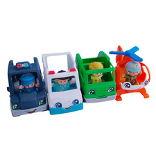 Fisher Price Little People Pojazd Figurka Pakiet Helikopter Karetka Recykling na sprzedaż  Wysyłka do Poland