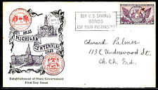 Usado, 775 3c Stamp (1935) MICHIGAN CENTENARY FDC (Day 2) - TOP NOTCH - 775 - 2a PURPLE comprar usado  Enviando para Brazil