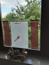 Scheibengardine set bedruckt gebraucht kaufen  Deutschland