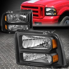 PARA 05-07 FORD F250 F350 SUPER DUTY CARCAÇA PRETA LÂMPADAS DE FAROL DE CANTO ÂMBAR comprar usado  Enviando para Brazil