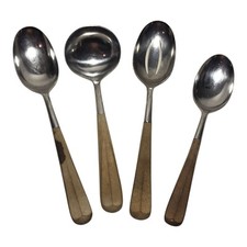 Lote de 4 colheres e conchas para servir EKCO Eterna com alças de madeira cozinha doméstica  comprar usado  Enviando para Brazil