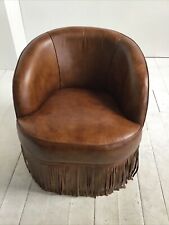 Leather round armchair for sale  HYDE