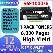 Toner 1PK 6K 56F1000 para Lexmark MS321/MX321/421 MS/MX521 MS/MX622 MX522 MS621 comprar usado  Enviando para Brazil