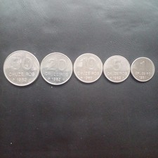 Conjunto de moedas brasileiras - 1982 (1, 5, 10, 20 e 50 centavos) comprar usado  Brasil 