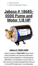 Jabsco pump motor for sale  Forest City