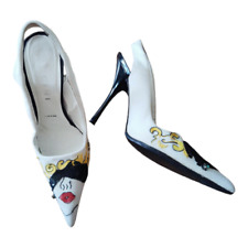 Usado, VICINI slingback EUA tamanho 6 / Eur 36 Vero Cuoio Itália lantejoulas aplique biqueira pontiaguda  comprar usado  Enviando para Brazil