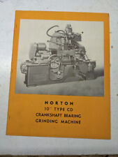 NORTON CRANKSHAFT BEARING GRINDING MACHINE 10” CD TYPE SALES BROCHURE SPECS, usado comprar usado  Enviando para Brazil