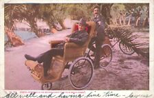 CARTÃO POSTAL PALM BEACH COACH~ATOR JOSEPH JEFFERSON EM SUA CADEIRA DE BICICLETA~1904 comprar usado  Enviando para Brazil