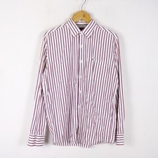 Camicia Tommy Hilfiger Taglia M Uomo Cotone Bianc a righe Logo Colletto Classico, używany na sprzedaż  Wysyłka do Poland