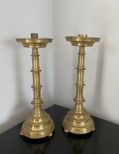 Pair brass church for sale  CAMELFORD