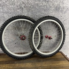 Conjunto de rodas BMX vintage 20 polegadas cubos de montagem vermelhos argolas prata pneus Taiwan comprar usado  Enviando para Brazil