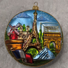 Usado, Ornamento de Natal POLÔNIA Love Paris Skyline Torre Eiffel vidro soprado 3,5 polegadas presente comprar usado  Enviando para Brazil