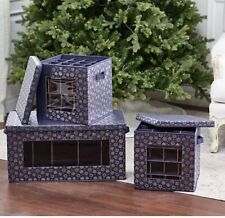 Tidy & Co 3 peças caixas de armazenamento dobráveis multiuso lixeira cubo azul floco de neve, usado comprar usado  Enviando para Brazil