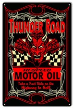 Usado, Placa de metal estilo vintage Thunder Road óleo de motor por Steve McDonald. 12 x 18 comprar usado  Enviando para Brazil