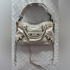 Bolsa de couro Balenciaga Le City bege claro/branco comprar usado  Enviando para Brazil