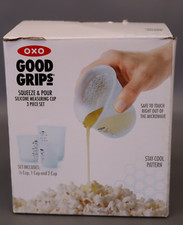 OXO Good Grips 3 peças conjunto de copos de medição de silicone Squeeze & Pour, azul comprar usado  Enviando para Brazil