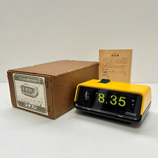Relógio despertador vintage Citizen flip folha alta Curtis 5RD025 amarelo com caixa, usado comprar usado  Enviando para Brazil