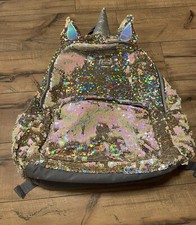 Mochila Justice Unicorn dourada flip lantejoulas tamanho completo ~ Excelente estado usado comprar usado  Enviando para Brazil