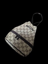 Usado, Mini bolsa de mão GUCCI GG lona couro cordão vaidade MBb0731 comprar usado  Enviando para Brazil