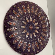 Prato de vidro prato decorativo pintado ao contrário medalhão mandala 13” diâmetro, usado comprar usado  Enviando para Brazil