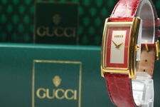 [Excelente+5 com Estojo, Papéis] Vintage GUCCI 2600M Quartzo Vermelho 23MM Relógio Feminino-Suíço comprar usado  Enviando para Brazil