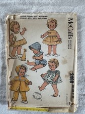 Padrão de guarda-roupa McCalls 1961 McCalls # 2468 boneca bebê não usado, usado comprar usado  Enviando para Brazil