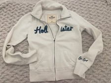 Jaqueta Hollister linda feminina média branca zíper completo manga longa suéter jaqueta comprar usado  Enviando para Brazil