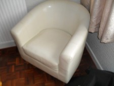 white leather tub chairs for sale  SHEFFIELD