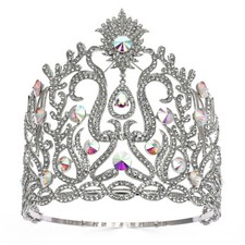 Tiara de cristal 16 cm de altura coroa casamento rainha princesa ajustável para mulheres comprar usado  Enviando para Brazil