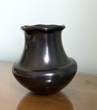Vaso ou frasco de cerâmica preto de argila Greg Garcia dos anos 1980 comprar usado  Enviando para Brazil