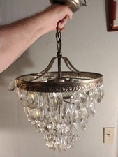 Candelabro estilo Art Deco cachoeira com 200 prismas de vidro grande pequeno e lágrima comprar usado  Enviando para Brazil