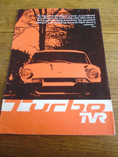 Tvr turbo brochure for sale  FRODSHAM