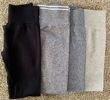Leggings femininas de ioga esportiva Nova usadas 4 pares tamanho M preto, cinza, prata comprar usado  Enviando para Brazil