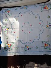 Vintage embroidered tablecloth for sale  EXMOUTH